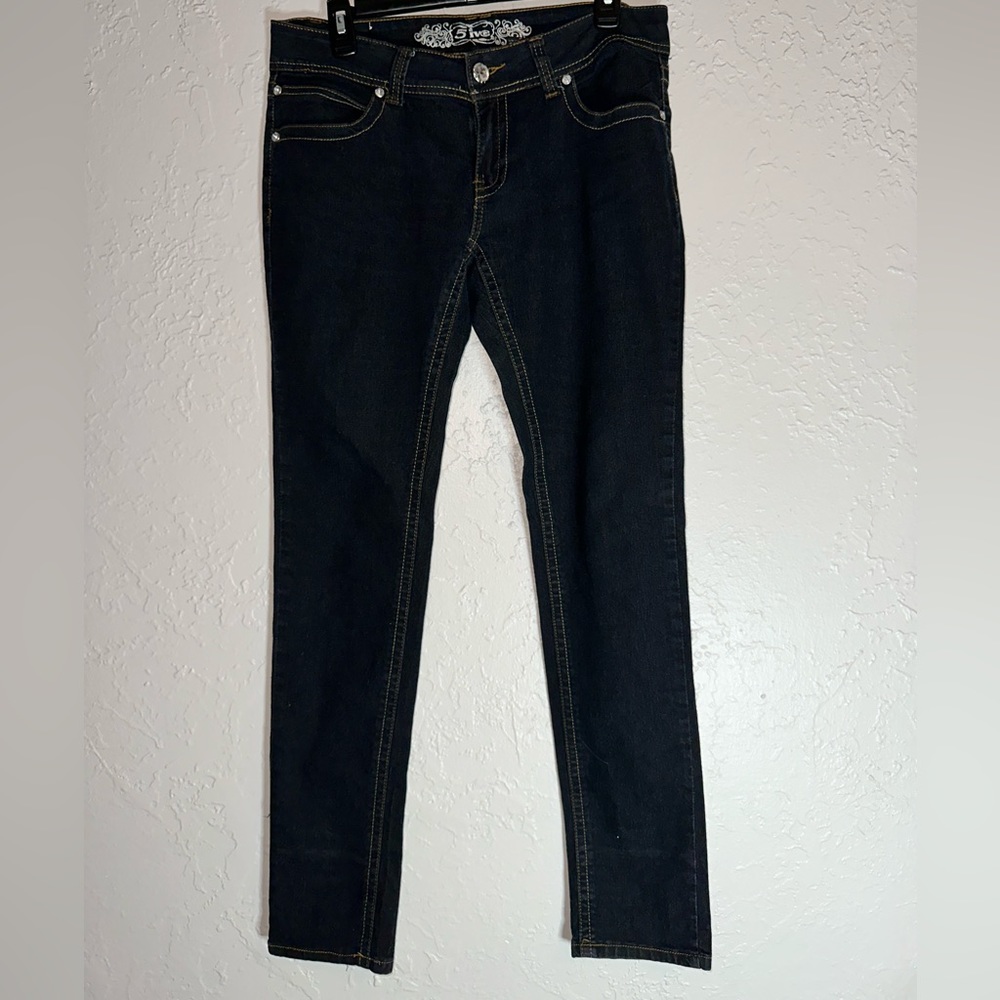 5ive Size 11 juniors Black w/ jewels on the top of the pockets